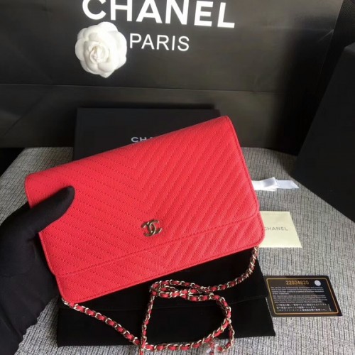 Chanel WOC Flap Válltáska Rózsaszín Borjúbőr A33814 Ezüst