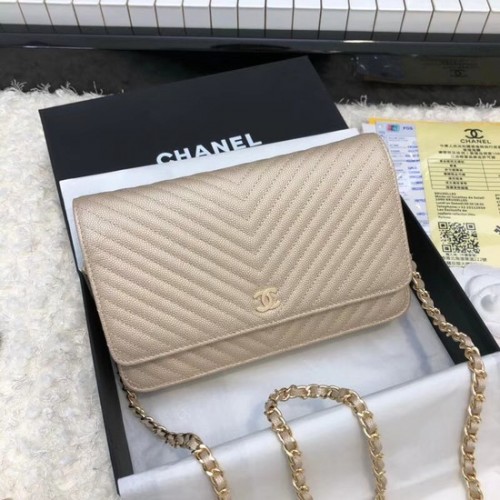 Chanel WOC eredeti kaviár bőr fedeles keresztpántos táska E33814 arany