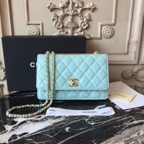 Chanel WOC Eredeti Báránybőr Válltáska D33814 Égkék