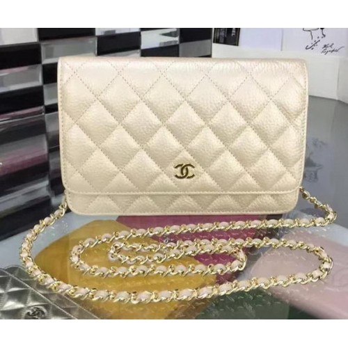 Chanel WOC mini füles táska szarvasbőrből A5375 Barackszínű