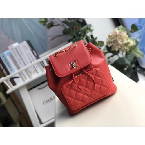 Chanel hátizsák Grained Borjúbőr Arany-Tone Metal A57571 piros