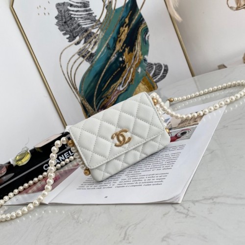 Chanel fedeles pénztárca lánccal 81085 fehér