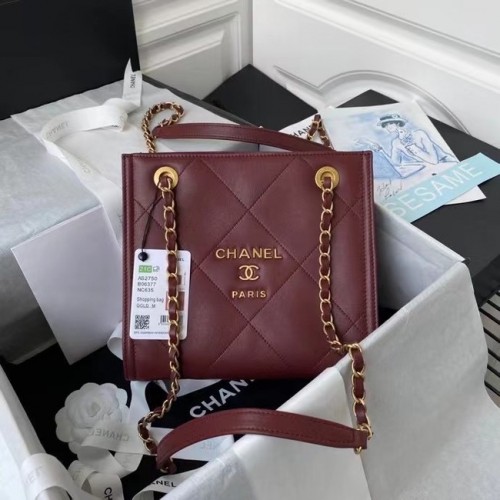 Chanel bőr válltáska AS2750 bordó