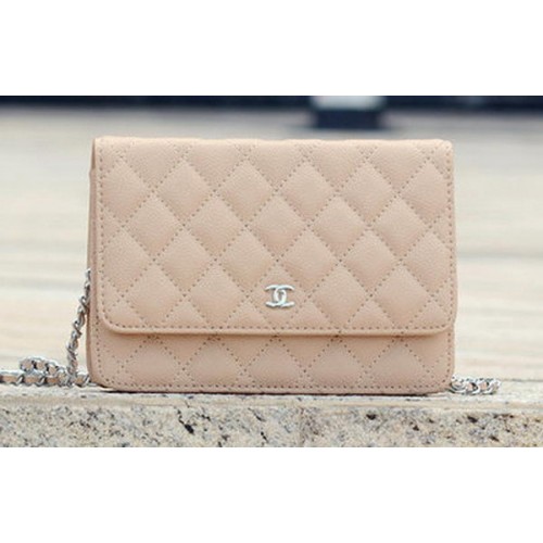 Chanel mini füles táska barackszínű mintás A33814 ezüst