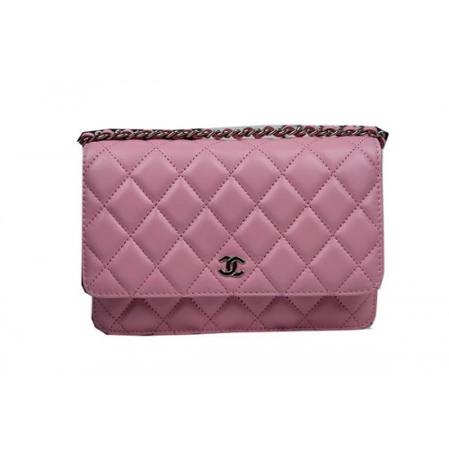 Chanel mini fedeles táska CHA33814 Rózsaszín eredeti báránybőr ezüst