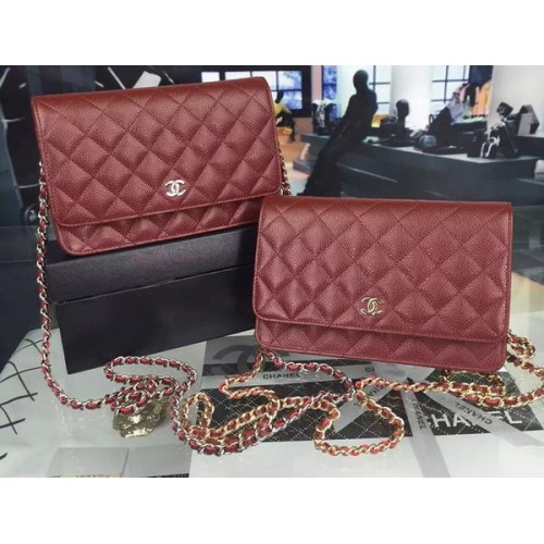 Chanel mini füles táska Cannage Pattern A8373 bordó