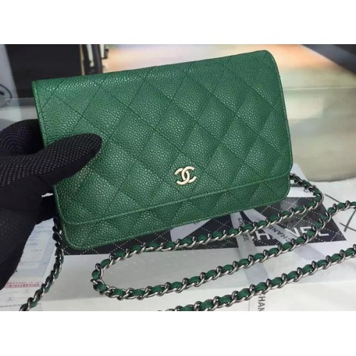 Chanel mini Flap Bag Cannage Pattern A8373 zöld