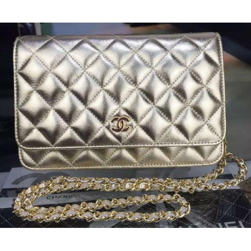 Chanel mini fedeles táska arany kannibal mintával A8373 arany