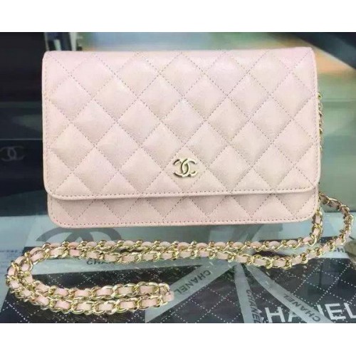 Chanel mini kézitáska rózsaszín cannage mintával A8373 arany