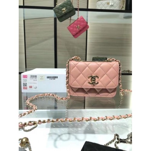 Chanel mini fedeles válltáska eredeti bőr AP2301 rózsaszín