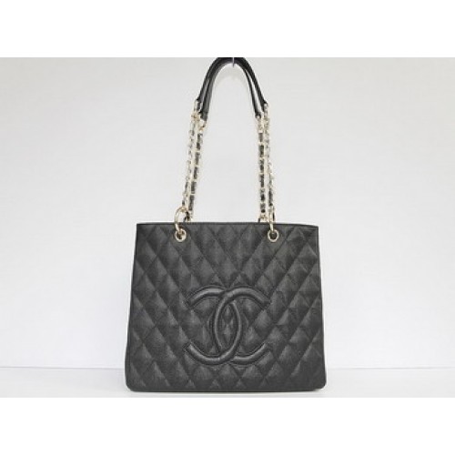 Chanel Steppelt CC Táska 35626 Fekete Arany Hardverekkel