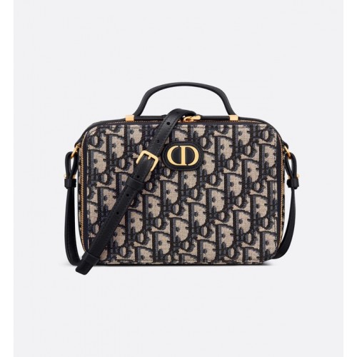 DIOR 30 MONTAIGNE DOBOZ TÁSKA Kék Többszínű Dior Oblique Jacquard S2141