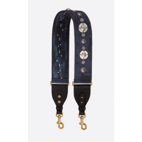 DIOR KÉK TÖBBSZÍNŰ, ÁLLCÁZÓ, TELJESEN HÍMZETT PÁNT M928