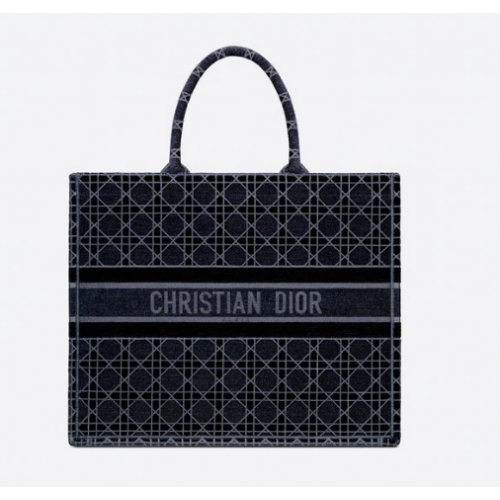 DIOR KÖNYVTÁSKA Kék Cannage Hímzett Bársony M1286Z