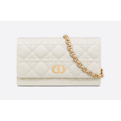 DIOR CARO ÖVTÁSKA LÁNCKAL Latte Supple Cannage Borjúbőr S5091UW