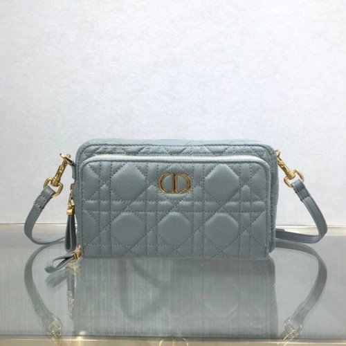 DIOR CARO DUPLA TÁSKÁS Rugalmas Cannage Borjúbőr S5037U szürke