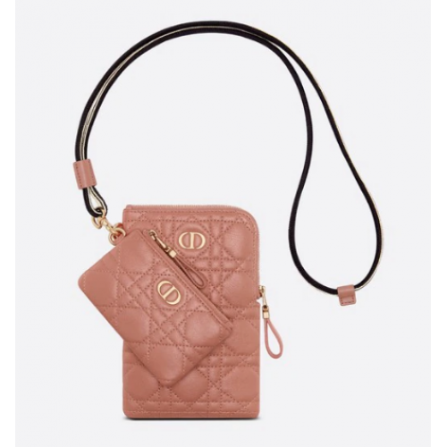 DIOR CARO TÖBBFUNKCIÓS TASAK Mély Nude Rugalmas Cannage Borjúbőr S5036U