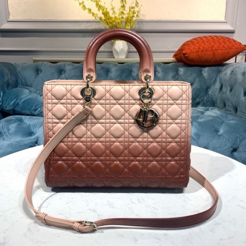 DIOR LADY BAG Barna színátmenetes Cannage báránybőr M0567 Barna