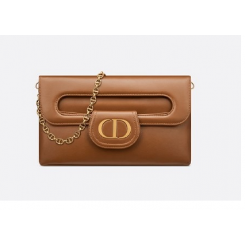 DIOR KÖZEPES DIOR DUPLA TÁSKA Színátmenetes Borjúbőr M8641U Konyakszínű Sima