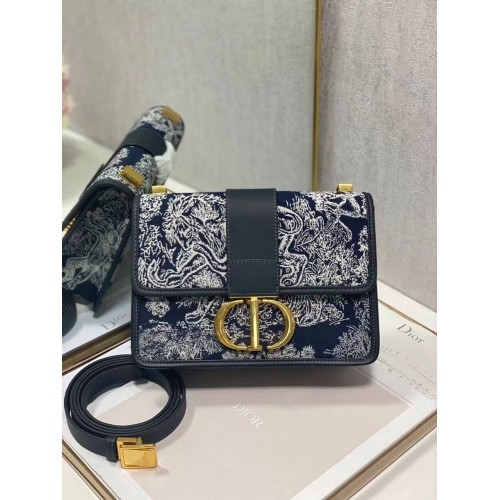 Dior 30 MONTAIGNE TÁSKA Ferde Jacquard C9263-2 sötétkék