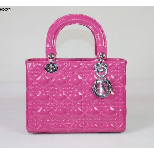 Christian Lady Dior Peachpuff Lakkbőr Táska 6321 Ezüst