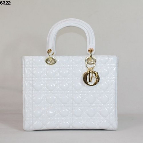Christian Lady Dior Fehér Lakkbőr Táska 6322 Arany