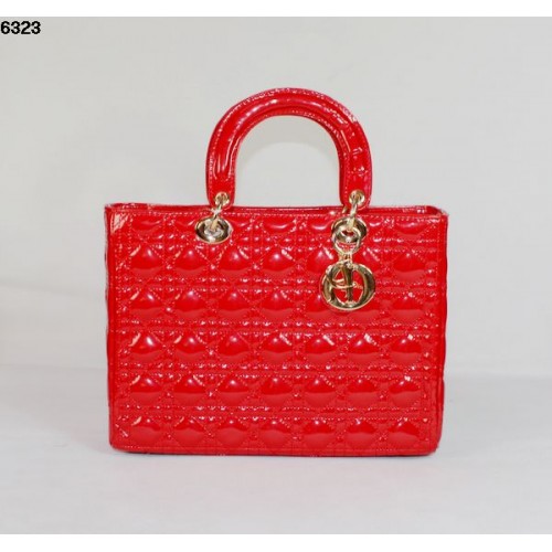 Christian Lady Dior Piros Lakkbőr Táska 6323 Arany