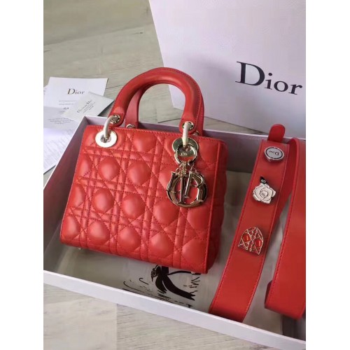 Dior női táska eredeti báránybőrből D6355 piros