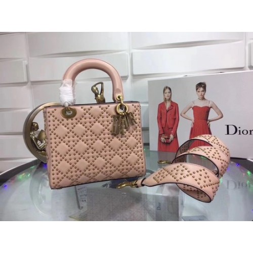 Dior Lady Dior Táska Eredeti Báránybőr Bőr CD3892 Rózsaszín