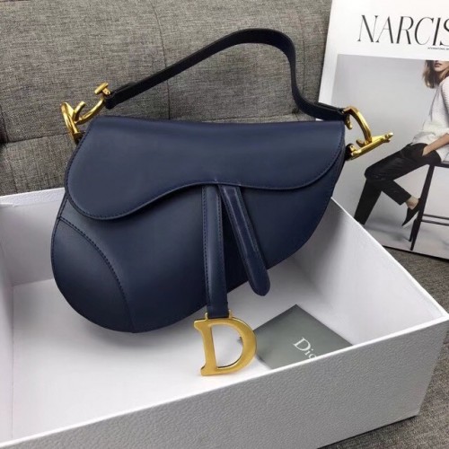 Dior MINI NYEREGTÁSKA BORJÚBŐR M0447 sötétkék
