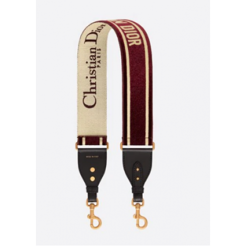 Dior ferde hímzett bársony vállpánt S8540CWVF-4 bordó