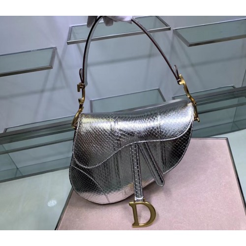 Dior SADDLE kígyóbőr táska C9046 ezüst