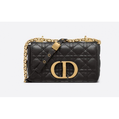 Dior KIS DIOR CARO TÁSKA Fekete Puha Cannage Borjúbőr M9241