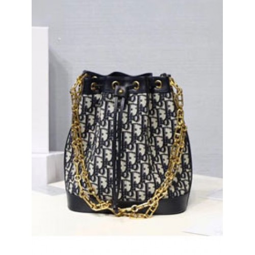 Dior eredeti vászon vödörtáska M0532 fekete