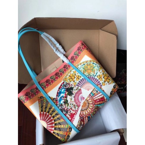 Dolce & Gabbana Közepes Krizantém Bőr Táska 4141 kék