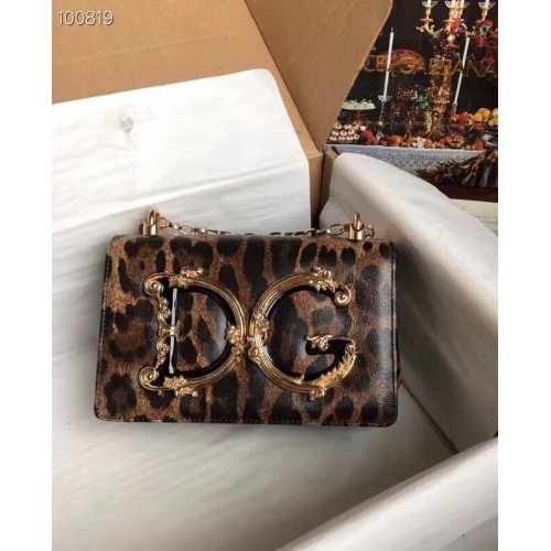 Dolce & Gabbana Eredeti Leopárdmintás Bőr Válltáska 4006-1 Barna