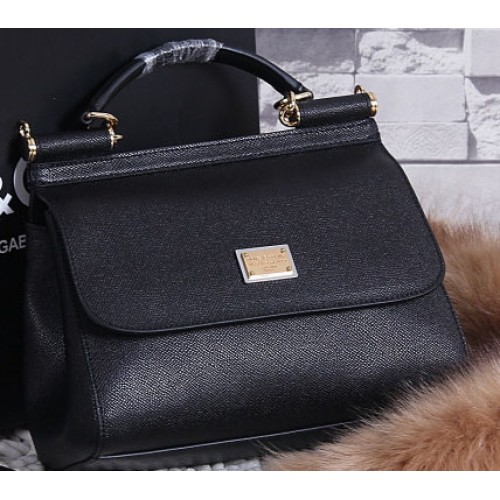 Dolce & Gabbana SICILY borjúbőr táska BB4136 fekete