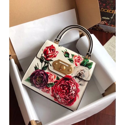 Dolce & Gabbana SICILY Krizantém Borjúbőr Táska 5588-1 Fehér