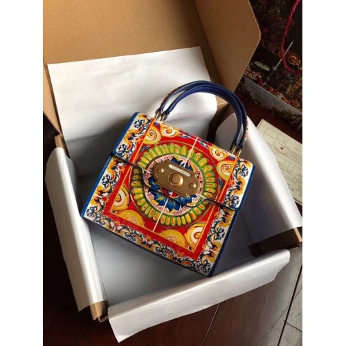 Dolce & Gabbana SICILY Krizantém Borjúbőr Táska 5588-2 Kék