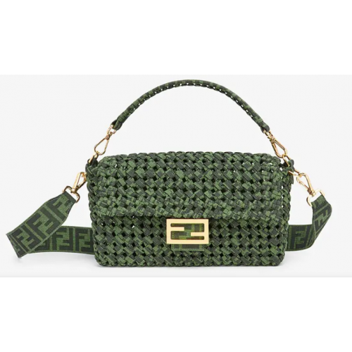FENDI BAGUETTE Jacquard szövetből készült összefonódó táska 8BR600A