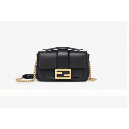FENDI MINI BAGUETTE LÁNC Fekete nappabőr táska 8BS045A