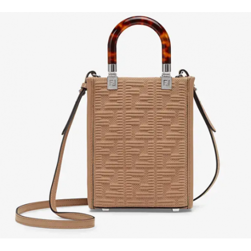 FENDI MINI SUNSHINE SHOPPER FF szövet minitáska 8BS051AG Bézs