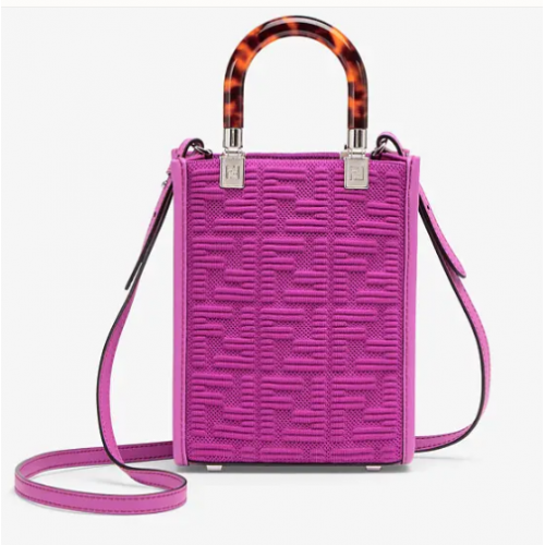 FENDI MINI SUNSHINE SHOPPER FF szövet minitáska 8BS051AG Lila