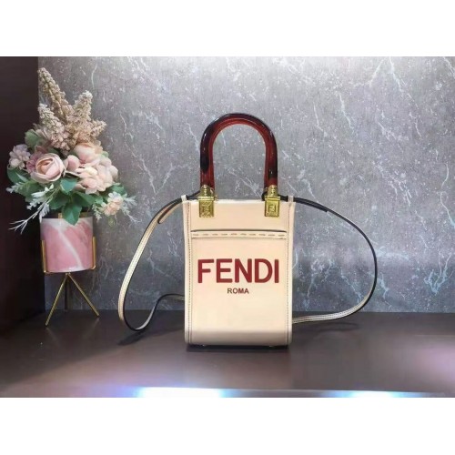 FENDI MINI SUNSHINE SHOPPER bőr minitáska 8BS051ABV Bézs