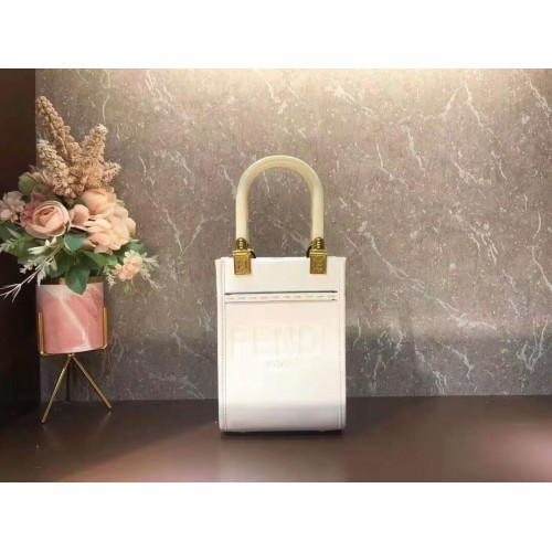 FENDI MINI SUNSHINE SHOPPER bőr minitáska 8BS051ABV bézs