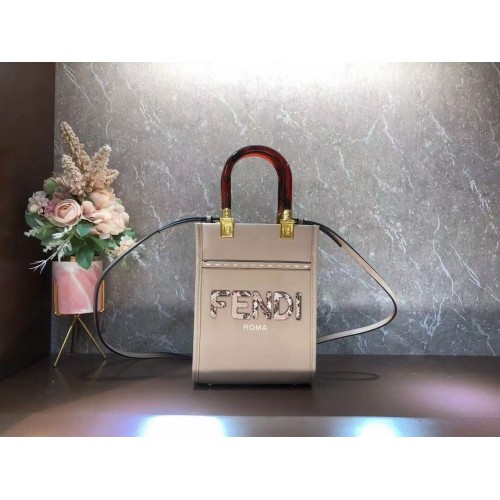 FENDI MINI SUNSHINE SHOPPER bőr minitáska 8BS051ABV szürke
