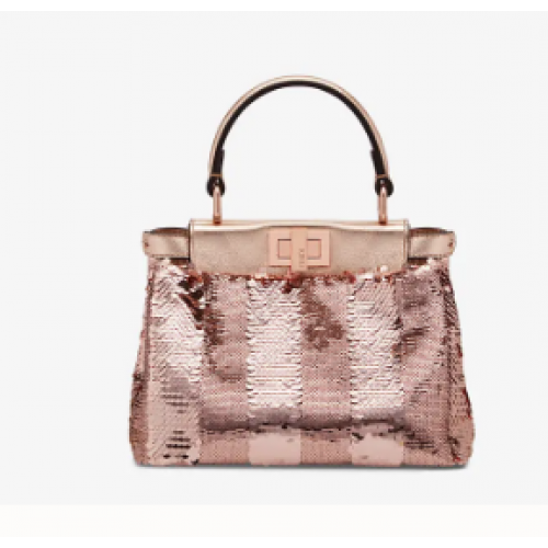 FENDI PEEKABOO ICONIC MINI Gyöngyös táska F1359 rozé arany