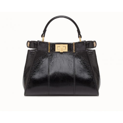 FENDI PEEKABOO ICONIC MINI Fekete bőrtáska 8BN244