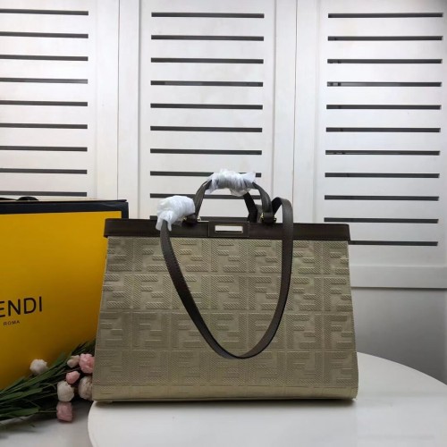 FENDI PEEKABOO X-TOTE vászontáska 8BH374A bézs