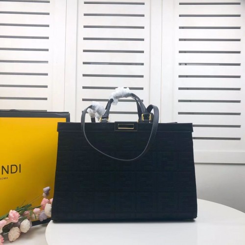 Fendi PEKABOO X-TOTE vászontáska 8BH374A fekete